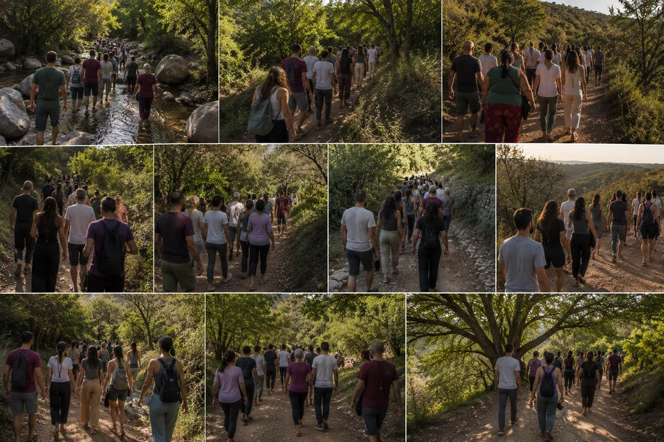 Participantes del retiro holístico de bioenergética disfrutando experiencias de sanación y bienestar