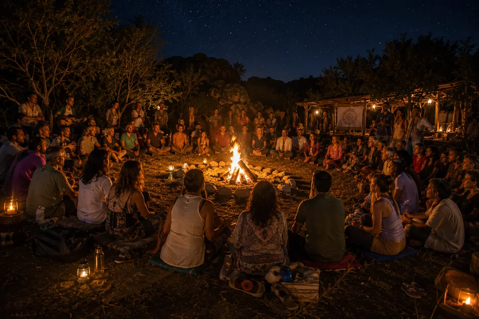 Participantes del retiro holístico de reiki disfrutando experiencias de sanación y bienestar
